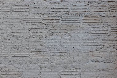 Retro Whitewashed tuğla duvar yüzeyi. Klasik Yapı. Tasarım elementi. Soyut Açık Beyaz Ağ Afişi. Boşluğu Kopyala, Odaklanma yok, özellikle.