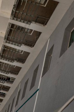 Bangkok, Tayland - 27 Şubat 2020: Dairedeki geometrik şekillerin soyut görüntüleri