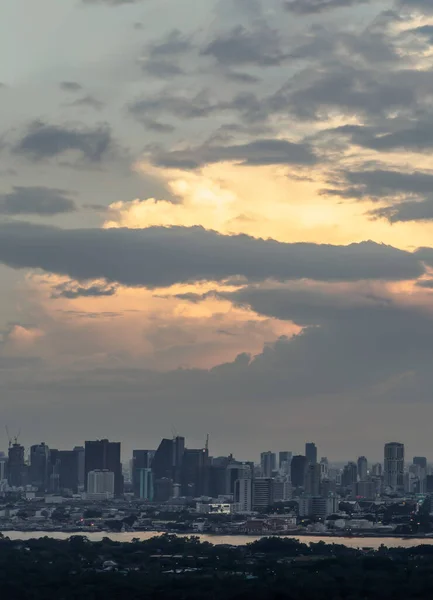 Бангкок Таиланд Октября 2021 Года Вид Воздуха Скайскрэпер Закат Времени — стоковое фото