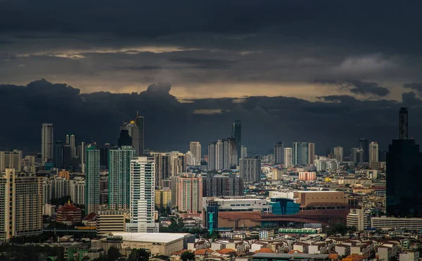 Bangkok Thailand Sep 2021 Flygfoto Över Vacker Utsikt Över Skyskrapan — Stockfoto