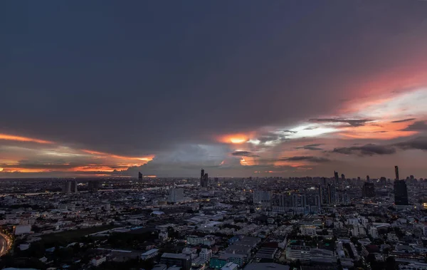 Bangkok Thajsko Srpna 2021 Nádherná Panoramatická Scenérie Východu Nebo Západu — Stock fotografie