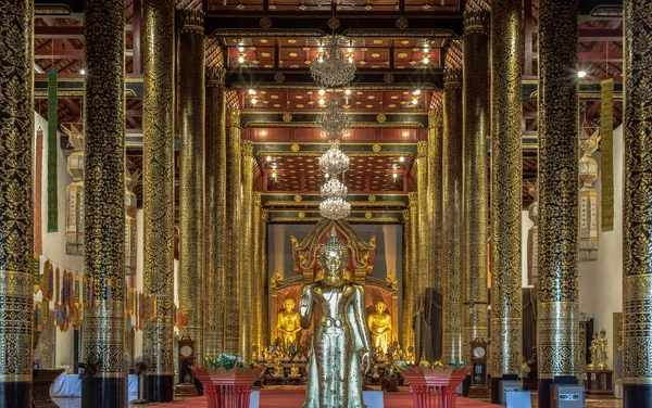 Chiangmai Tailandia Sep 2019 Imagen Buda Oro Dentro Iglesia Budista — Foto de Stock