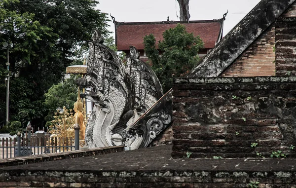 Chiangmai Thailand Sep 2019 Detail Ancient Large Pagoda Wat Chedi — Stockfoto