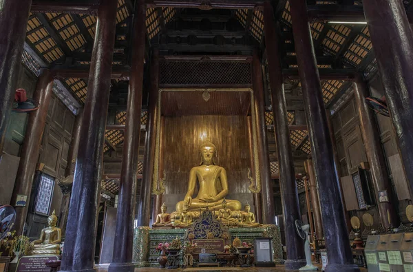 Chiangmai Thaïlande Sept 2020 Image Bouddha Dans Vihan Principal Wat — Photo