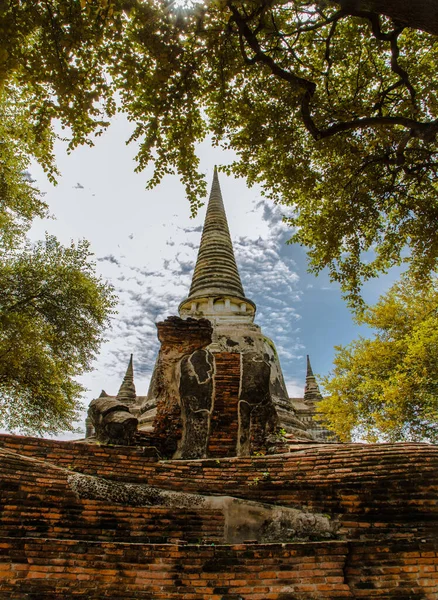 Património Mundial Wat Phra Sanphet Cidade Antiga Lugar Histórico Ayutthaya — Fotografia de Stock