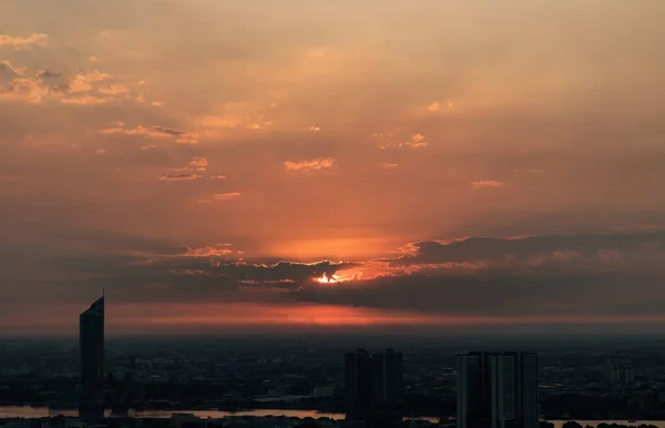Bangkok Thailand Jan 2022 Schitterend Panorama Van Zonsopkomst Zonsondergang Met — Stockfoto