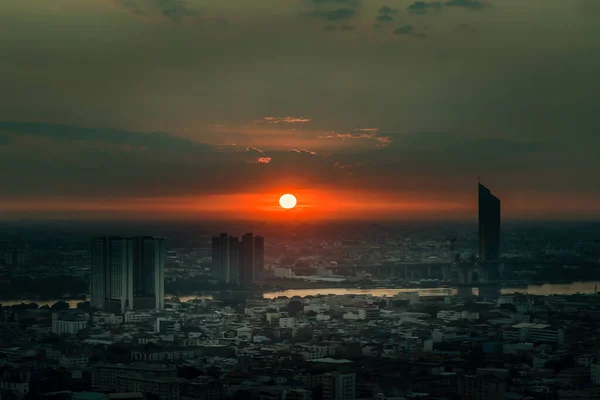 Bangkok Thailand Jan 2022 Gorgeous Panorama Scenic Sunrise Sunset Cloud — Stock Photo, Image