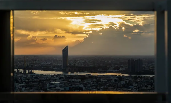Μπανγκόκ Ταϊλάνδη Φεβρουάριος 2022 Πανέμορφο Πανόραμα Γραφικό Της Ανατολής Ηλιοβασίλεμα — Φωτογραφία Αρχείου