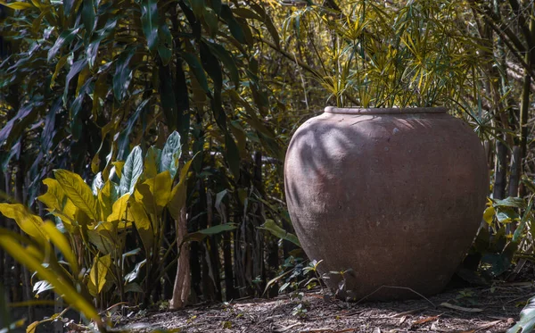 Oude Grote Aarden Pot Grote Vintage Kleipot Voor Waterberging Grond — Stockfoto