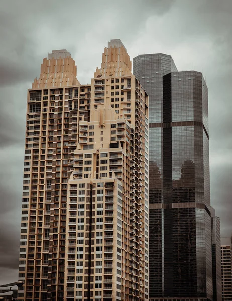 Bangkok Thaiföld Ápr 2022 Építészeti Kilátás Átfedés Két Modern Toronyház — Stock Fotó