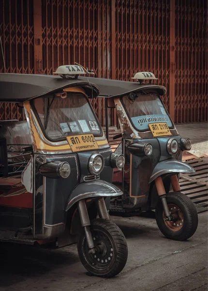 Bangkok Thailand Apr 2022 Famous Blue Tuk Tuk Wheeler Taxi — Stock Photo, Image