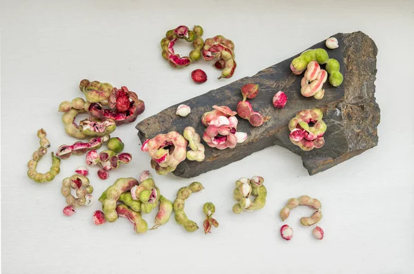 Manila tamarind meyvesi ya da Pithecellobium dulce, Tayland 'da kullanılan bir bitki türü. Seçici odak.