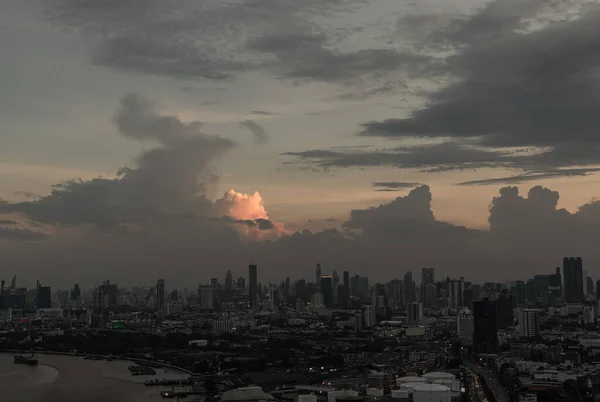 Bangkok Thaiföld Április 2022 Lenyűgöző Légi Felvétel Felhőkarcolókról Bangkok Belvárosában — Stock Fotó