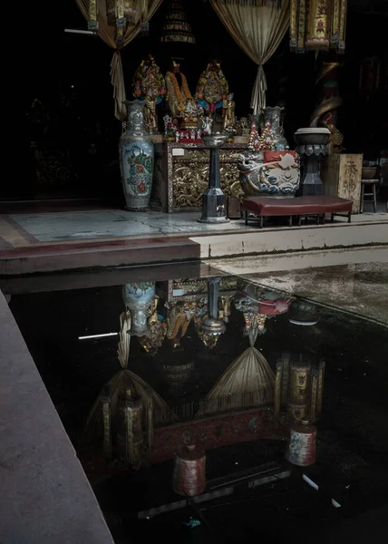 Bangkok Thailand Apr 2022 Reflection Water Chinese God Statues Chinese — Stockfoto
