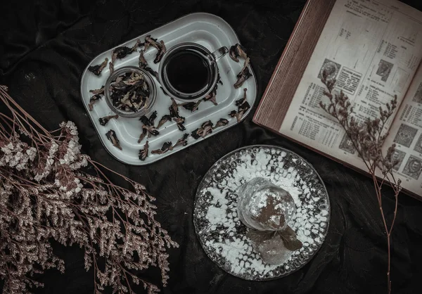 Groene Thee Red Bean Daifuku Met Butterfly Erwtenthee Japanse Traditionele — Stockfoto