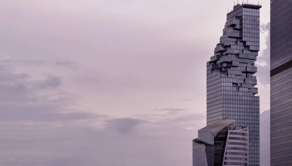 Bangkok Tailândia Julho 2022 Vista Arquitetônica Revestimento Espelho Geométrico Angular — Fotografia de Stock