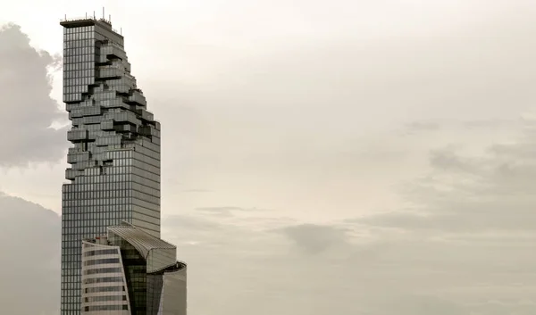 Bangkok Thaiföld Július 2022 Építészeti Kilátás Szögletes Geometriai Tükör Burkolat — Stock Fotó