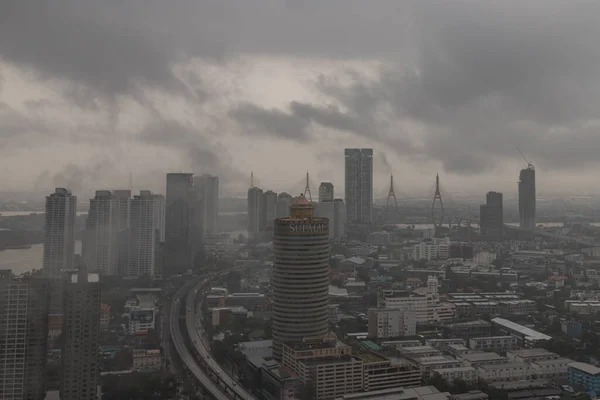 Bangkok Thailand Sep 2022 Morning Time Scene Heavy Fog Cross — Stock Photo, Image