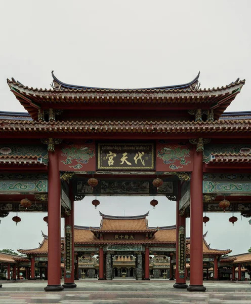 Samut Prakan Thailand May 2022 Architecture Front Taiwanese Temple Wat — Stock Photo, Image