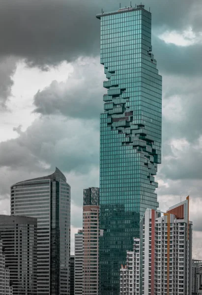 Bangkok Tajlandia Wrz 2022 Architektoniczny Widok Zewnątrz Drapaczy Chmur Bangkoku — Zdjęcie stockowe