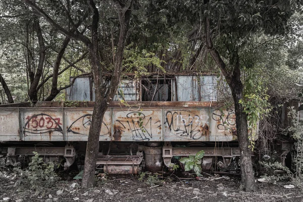 Bangkok Tailandia Sep 2022 Lote Vagones Tren Antiguos Oxidados Abandonados — Foto de Stock