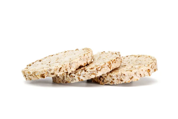 Fitness Knäckebröd Isolerad Vit Bakgrund Hälsosam Kost Hela Kornet Krispigt — Stockfoto