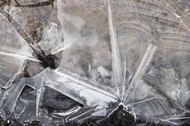 Doğadaki buz parçaları. Kırık buz kütleleri yakın plan. Göldeki kırık buz. Buz parçaları yaklaşıyor.