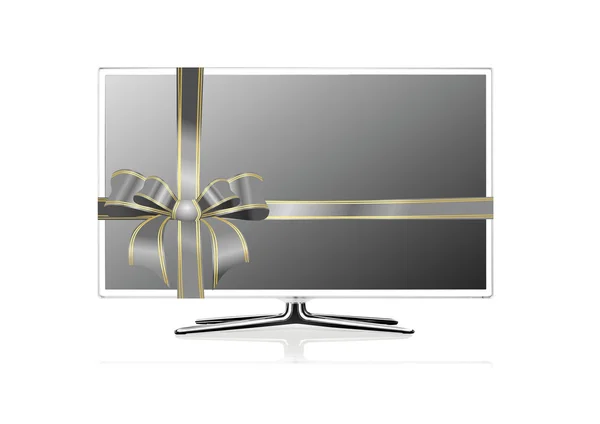 TV en la cinta de regalo — Foto de Stock