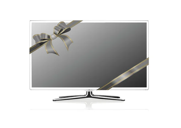 TV en la cinta de regalo — Foto de Stock