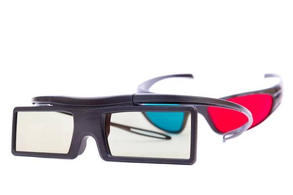 Plastik 3d gözlük beyaz zemin üzerine izole — Stok fotoğraf