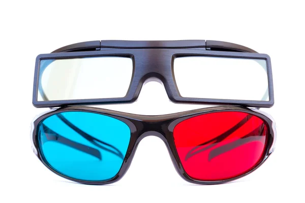 Gafas 3D de plástico aisladas sobre fondo blanco —  Fotos de Stock
