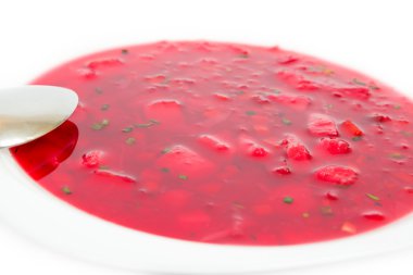 bir kısmı beyaz zemin üzerine çorba