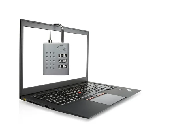 Laptop z pokrywę otwierać monitor — Zdjęcie stockowe
