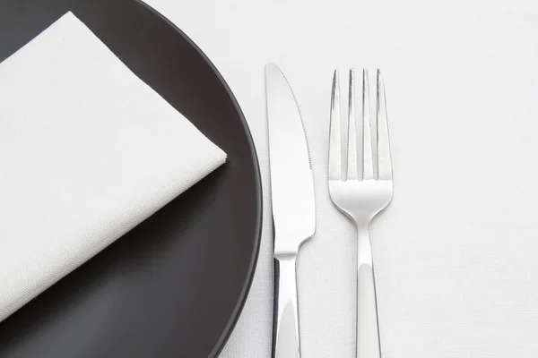 Black and white place setting — Stok fotoğraf