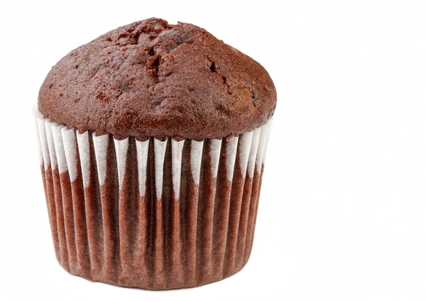 Chocolade muffin op een witte achtergrond Stockafbeelding