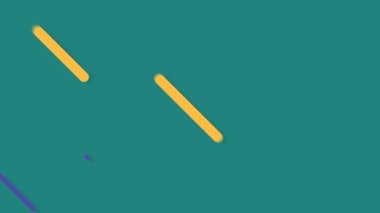 4 bin. Soyut 2B desen dinamik animasyon grafiksel arkaplanının kusursuz döngüsü renkli çizgiler boyunca akıyor ve yeşil ekran arka planında ışıldıyor.