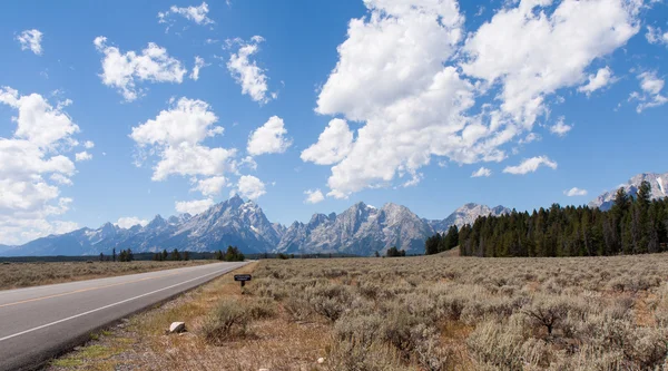 Grand tetons sürücüye - Stok İmaj