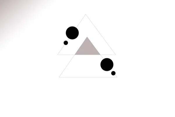在黑白背景上孤立的黑白几何形状 三角形和圆圈 — 图库照片