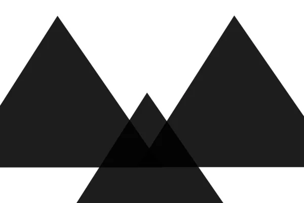 在黑白背景上孤立的黑白几何形状 三角形和圆圈 — 图库照片