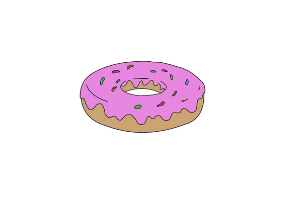 Сладкие Пончики Разноцветными Брызгами Глазурью Изолированные Белом Фоне — стоковое фото