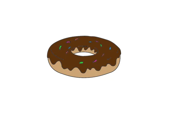 Zoete Donuts Met Veelkleurige Hagelslag Glazuur Geïsoleerd Een Witte Achtergrond — Stockfoto