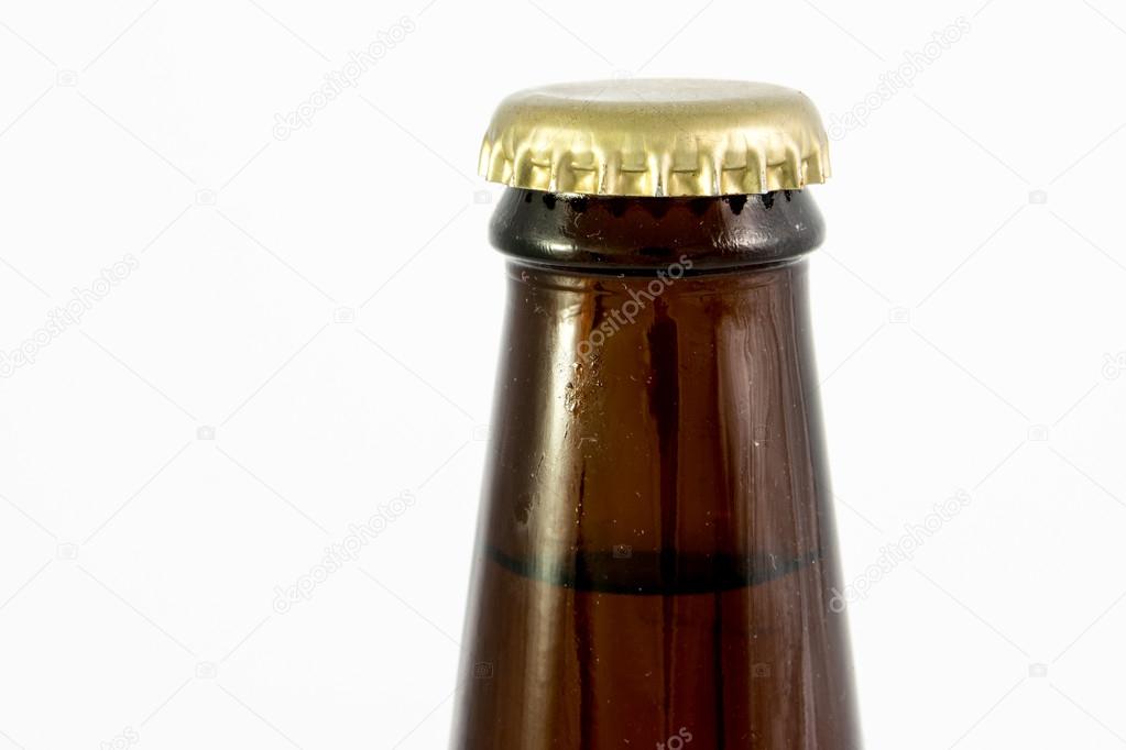close up of beer bottle