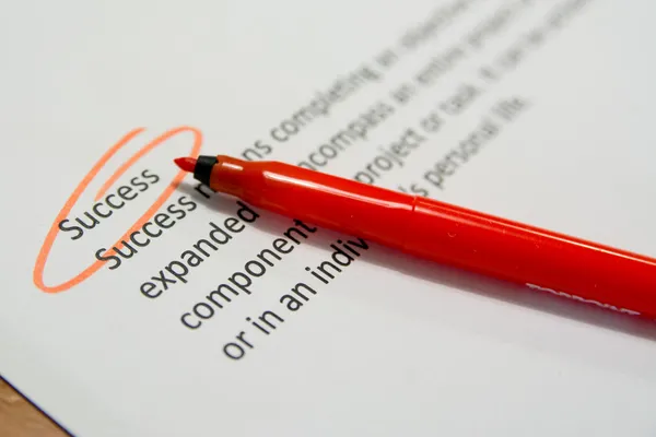 Success circled text with red pen — Stock Photo, Image