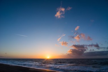gün batımı ve Hollanda deniz doğa