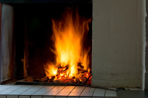 Closeup of fireplace — Stock Photo, Image