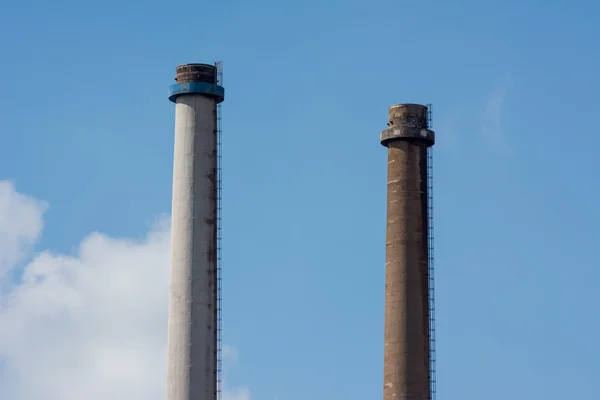 Steel mill overview with canal — Stock Photo, Image