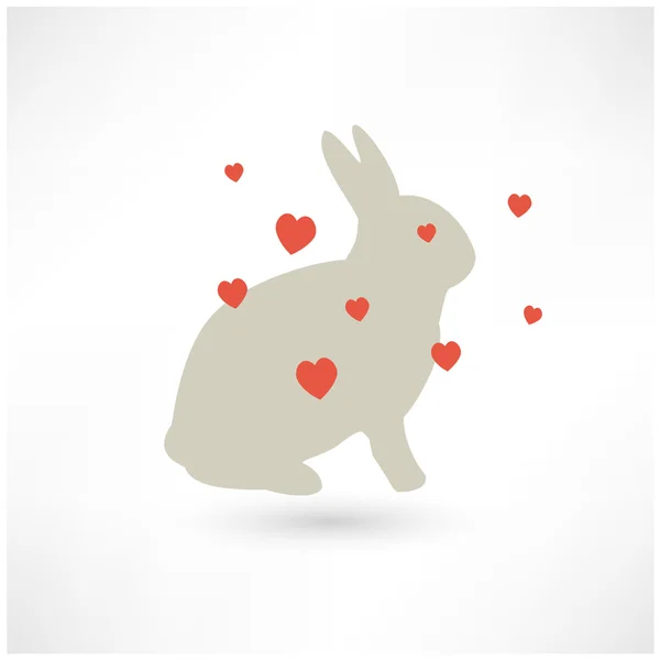 Easter Rabbit bunny silhouette — Stock Vector