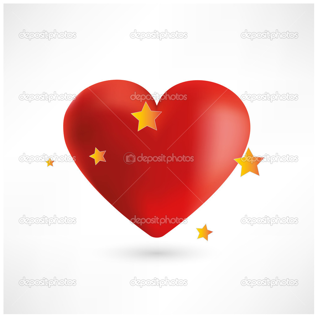 Red heart with stars