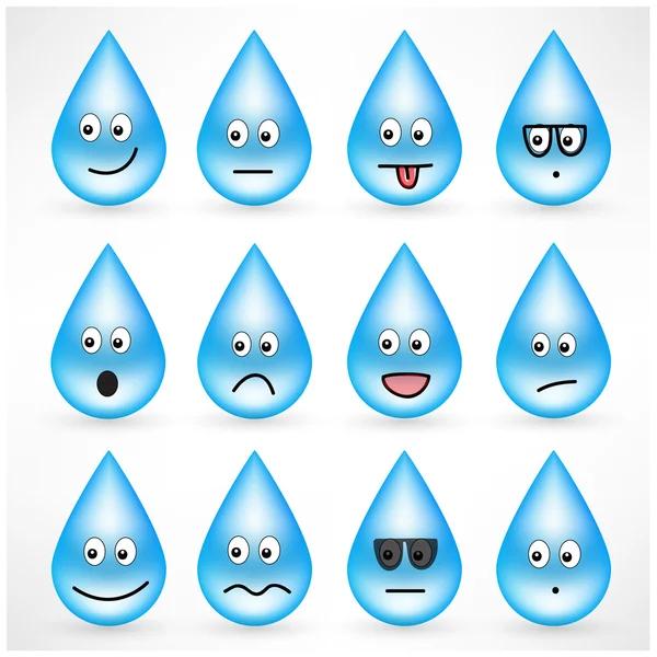 Gotas emoticonos sonrientes — Archivo Imágenes Vectoriales