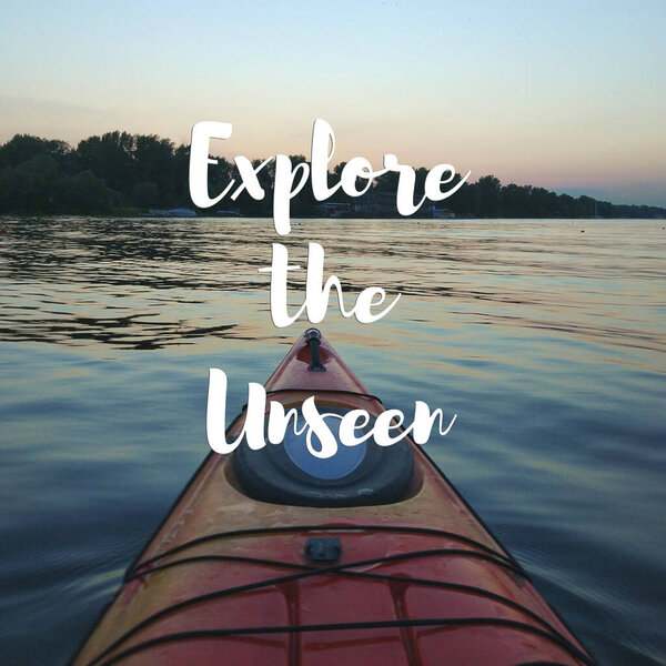 View Kayak Calm Day Active Lifestyle Concept Travel Quote Stock Picture